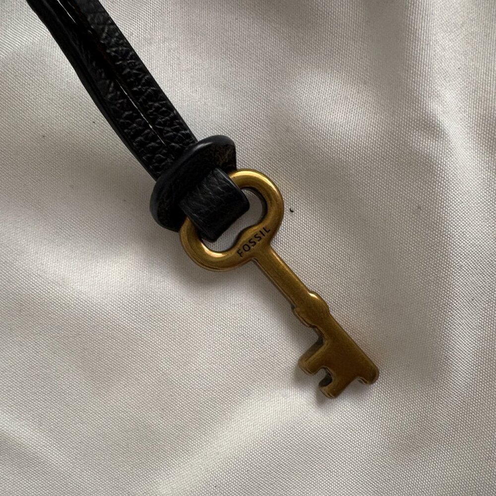 Fossil Jori Black Leather Purse Small Crossbody Gold Toned Hardware - Picture 10 of 13